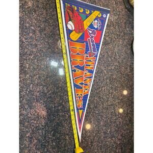 Vintage Atlanta Braves National League Pennant with Retro Logo 12"x30"